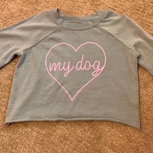 greyish, long sleeve shirt